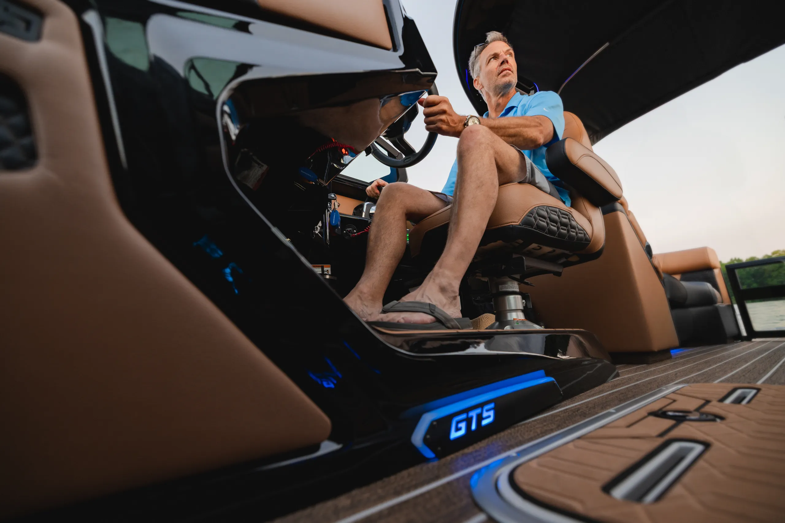 A man at the helm of a new 2027 Premier Intrigue GTS