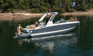 A family spend the day on a Chaparral 267 SSX runabout.