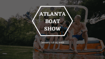 The header for the Atlanta Boat Show starting on January 12, 2023.