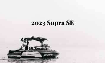 A 2023 Supra SE in the lake during the morning.