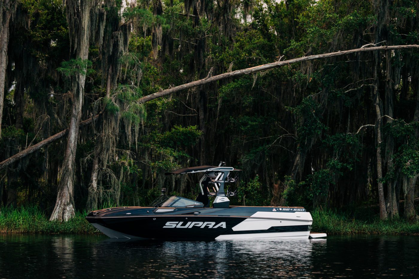 A supra boat like what will be at the Athens In-Water Boat Show