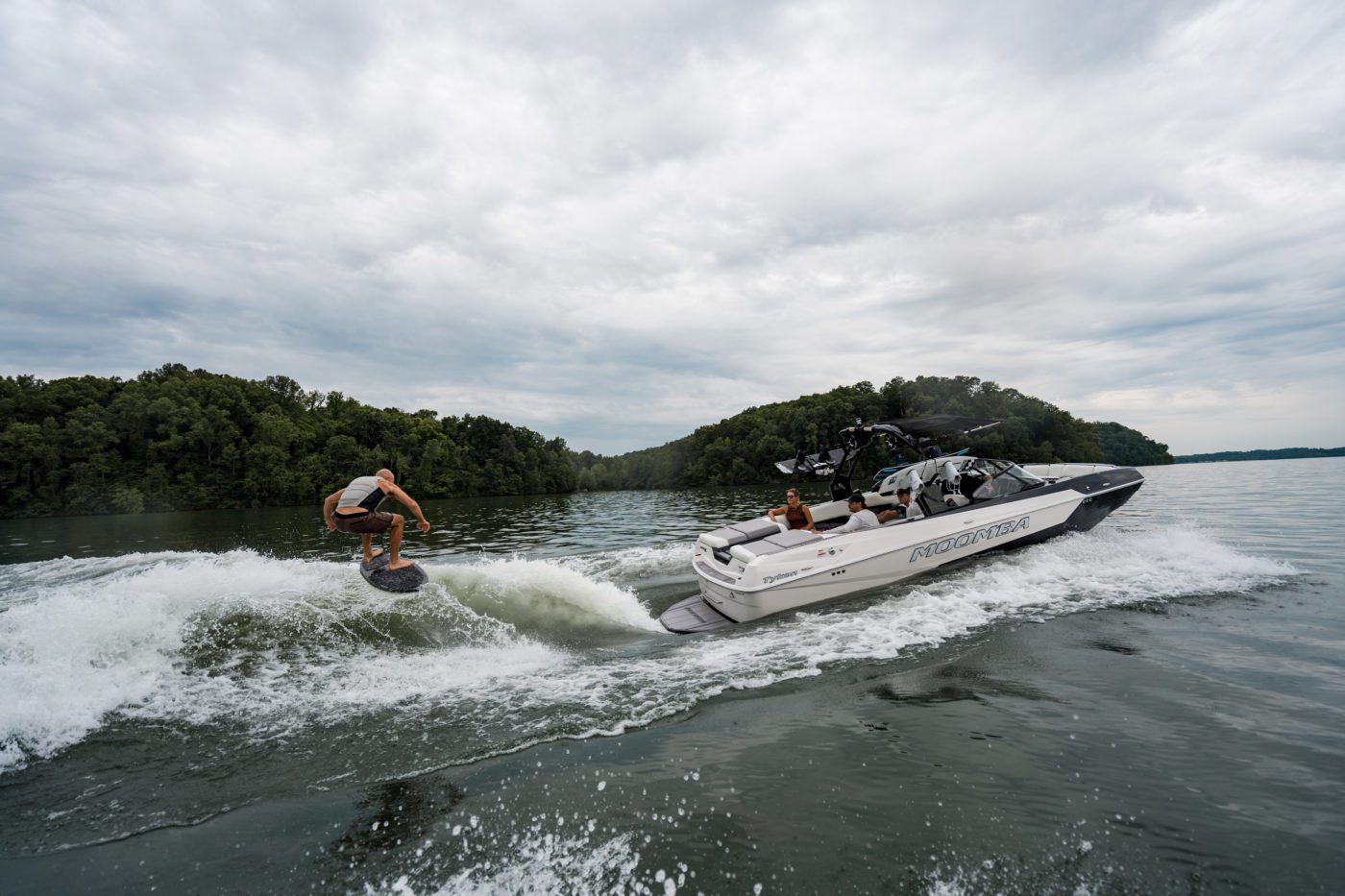 A surfer behind the newest Moomba