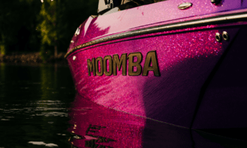 A close up shot of a Moomba Max in the water