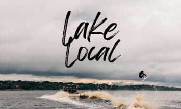 An image of a wakeboarder on a local lake.