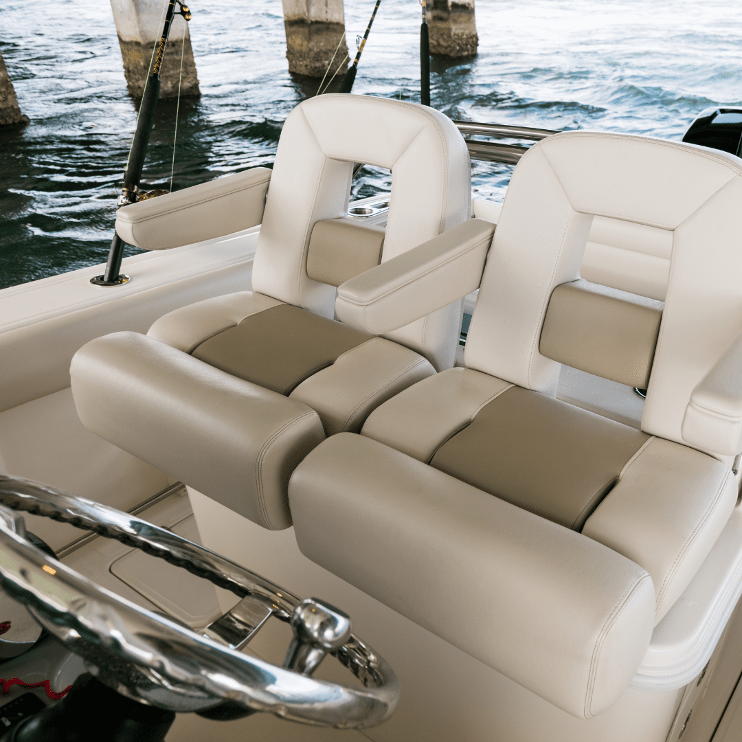 Comfortable seating on a Boston Whaler