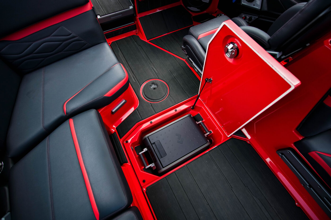 An electric cooler found in the floor of the 2026 Supra SL