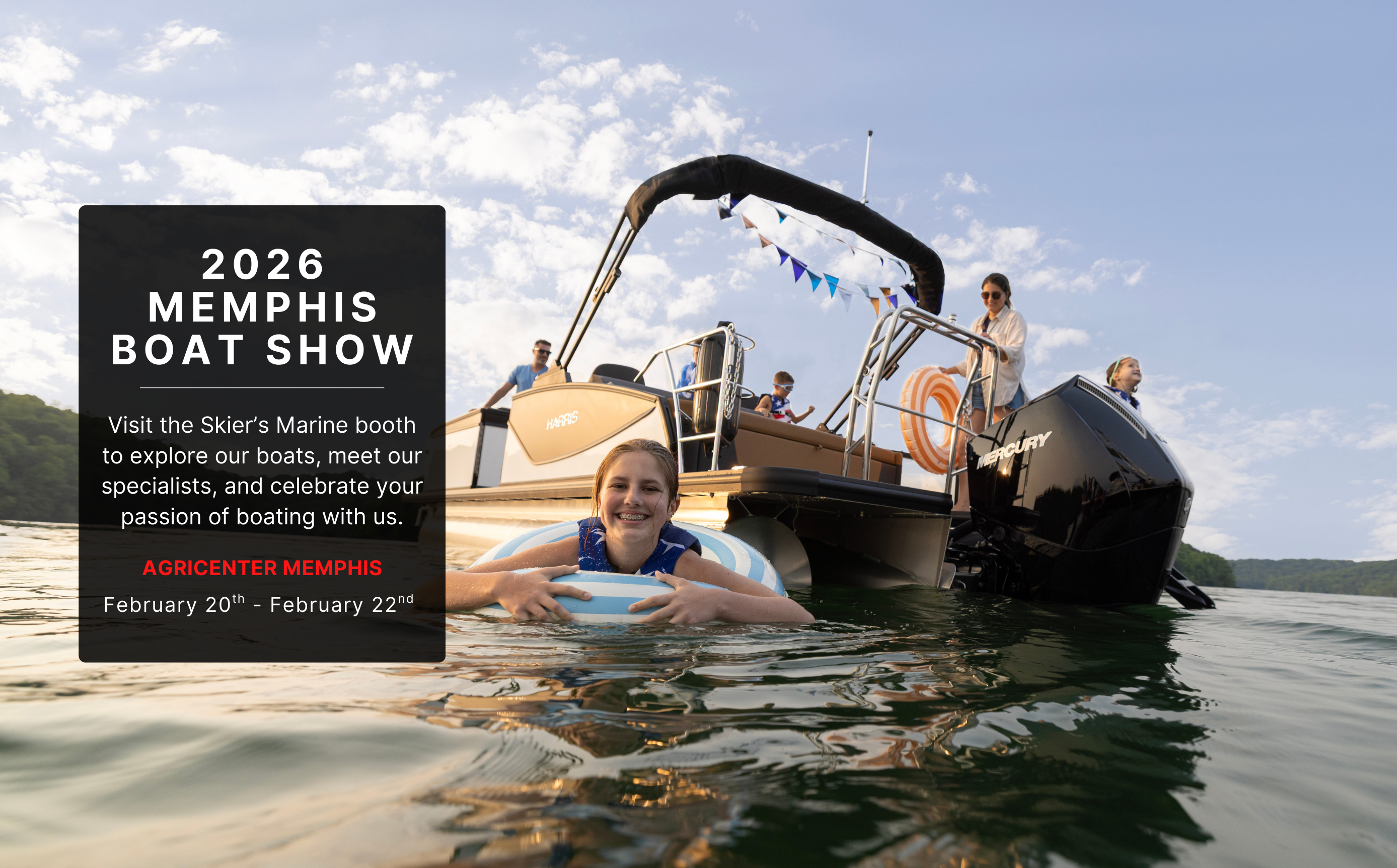 A family enjoying time on a Harris Sunliner pontoon.